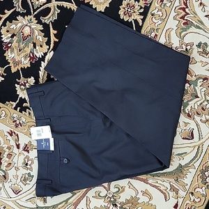 Nautica Clipper relax fit flat front black dress pants 38x27 NEW w/tag